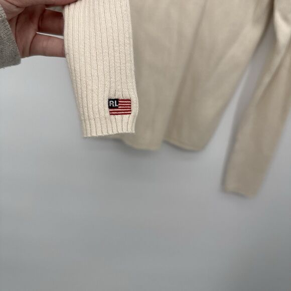 Ralph Lauren Polo Jeans Co Beige & Brown Sweater Top Size Medium Y2k - Picture 10 of 10